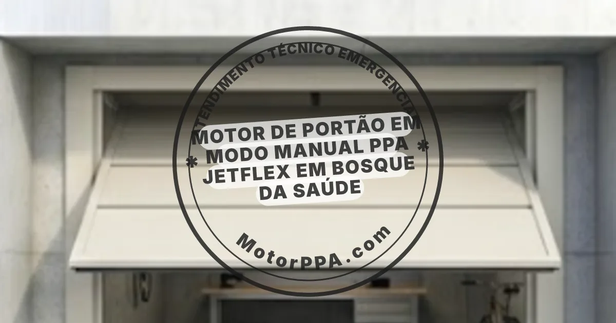 Conserto e instalação de portão automático em modo manual PPA Jetflex em Bosque da Saúde